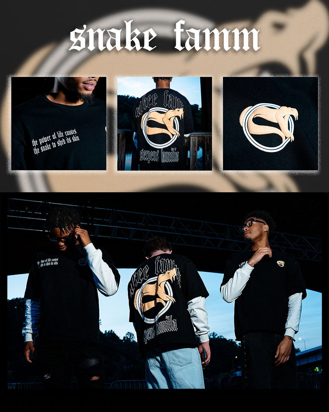 Snake Fam Layered Long Sleeve Tee