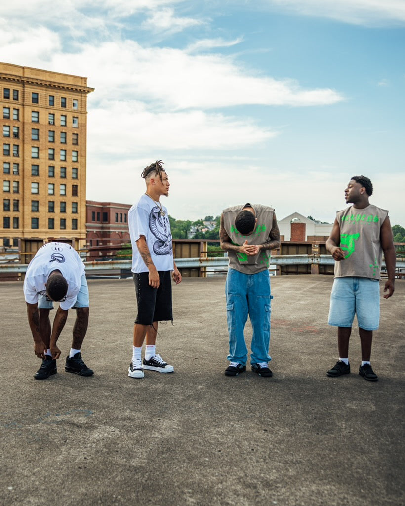 Snake Fam White Cropped Tee