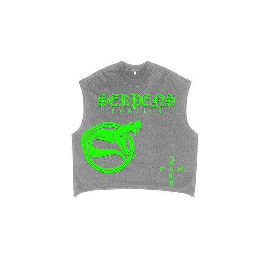 Snake Fam Gray Cut Off